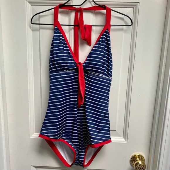 ModCloth Deep End Diva One-Piece Swimsuit Nautical - Picture 6 of 13